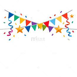 彩旗星星庆祝装饰矢量素材