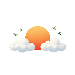 日出云鸟和谐景象图片