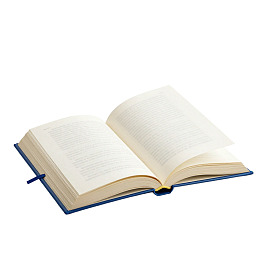 蓝色封面打开的书图片