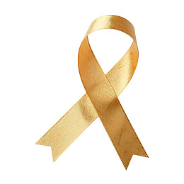 金色丝带象征关爱与支持