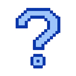 蓝色像素风格问号图标
