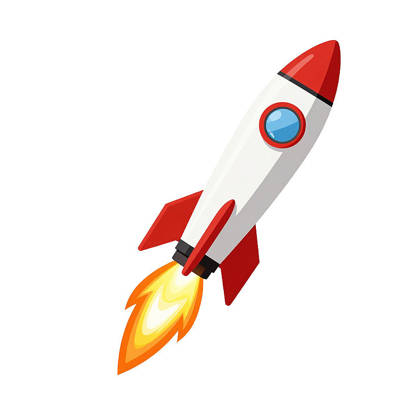 卡通火箭发射火焰图片