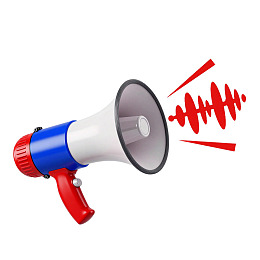 彩色扩音器发出红色声波