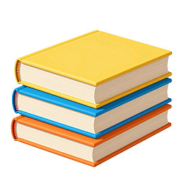 三本彩色封面书籍堆叠
