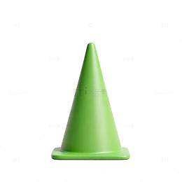 绿色圆锥形物体模型