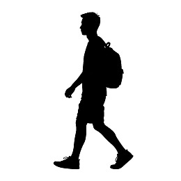 行走中的人物剪影图片