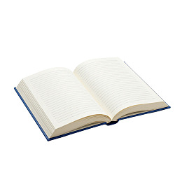 蓝色封面空白笔记本打开状态