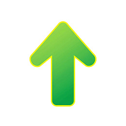 绿色渐变向上箭头图标