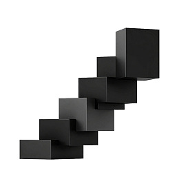 黑色立方体阶梯状排列