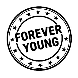 圆形印章设计包含‘FOREVER YOUNG’文字