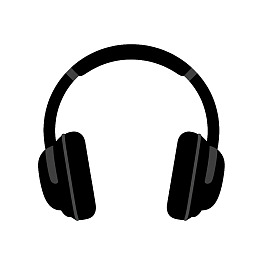 黑色头戴式耳机图标图片