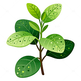 卡通风格植物插画素材