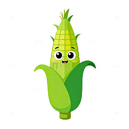 可爱卡通玉米形象插画素材