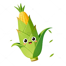 卡通可爱玉米插画素材