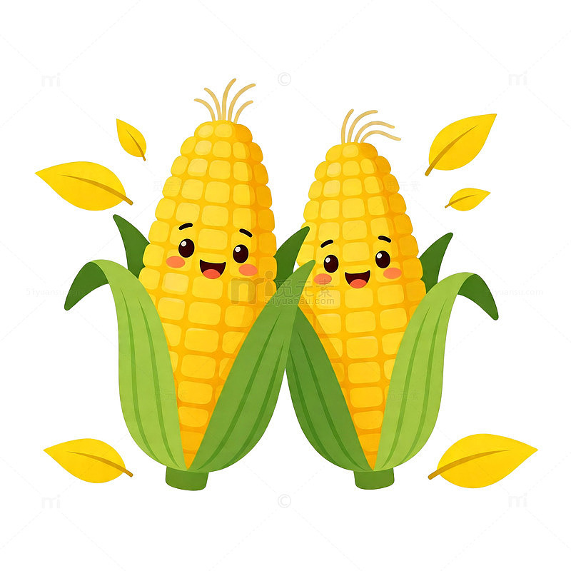 卡通可爱玉米插画设计素材