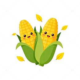 可爱卡通玉米插画素材