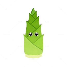 卡通绿色植物形象设计素材