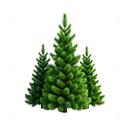 绿色松树三维模型设计素材