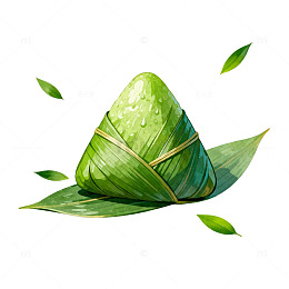 绿色粽子节日商用插画素材