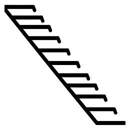 黑色线条构成的阶梯状图标
