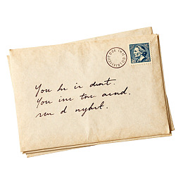 复古信封手写文字图片