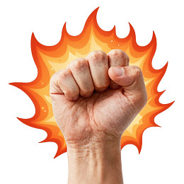 紧握拳头火焰背景图片