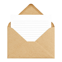 棕色信封内有横线纸图片
