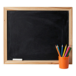 黑板与彩色铅笔图片