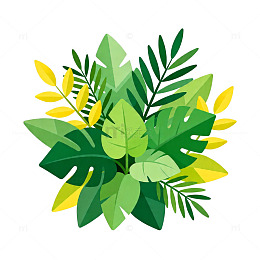 扁平风绿植插画设计素材