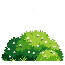 卡通风格绿色灌木丛插画