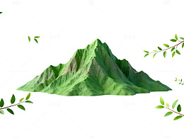 绿色山峰自然插画