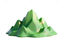 绿色抽象山艺术雕塑