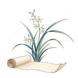 水墨兰花卷轴装饰画