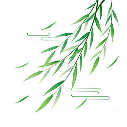 简约柳叶矢量插画
