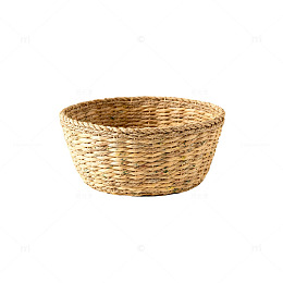 草编圆形收纳篮