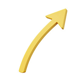 黄色弯曲箭头图标图片