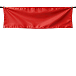 红色横幅悬挂在白色背景上