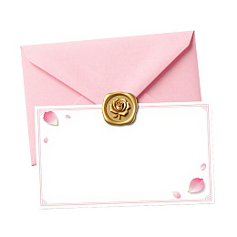 粉色信封配玫瑰蜡封图片