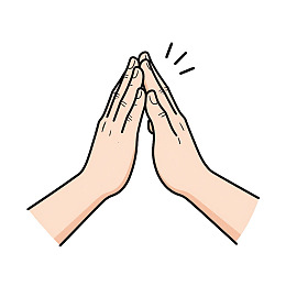 双手合十动作示意图图片