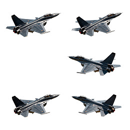 六架战斗机排列展示图片