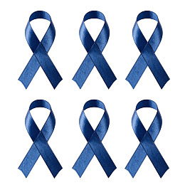 六条蓝色丝带排列展示