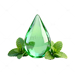 绿色液体薄荷叶装饰图片