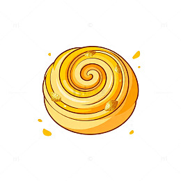 手绘螺旋糕点插画素材
