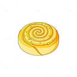 卡通风格黄色糕点插画