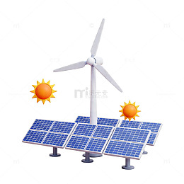 可再生能源太阳能风能组合图