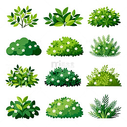 卡通风绿植图案矢量素材