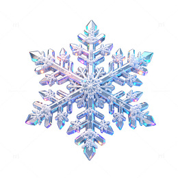 晶莹雪花特写3D渲染图