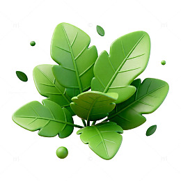 绿色植物插画树叶设计素材
