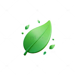 绿色叶子简约图标设计元素