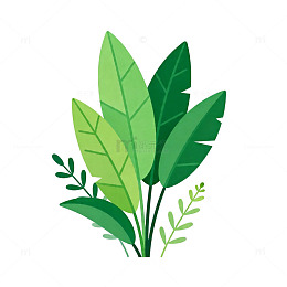绿色植物插画矢量图